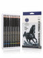 Set de 12 Crayons Fusain Professionnels – Assortiment Soft, Medium, Hard (Réf. TB-10)