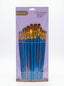 Pinceau plat manche long & Rond - Set de 13 pinceaux pour Huile et Acrylique