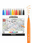 Feutres Pinceau (Brush) MOBEE - 12 Couleurs pour Lettrage