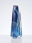 Trophée en verre personnalisé avec gravure interne 3D bleue de réseaux et vagues