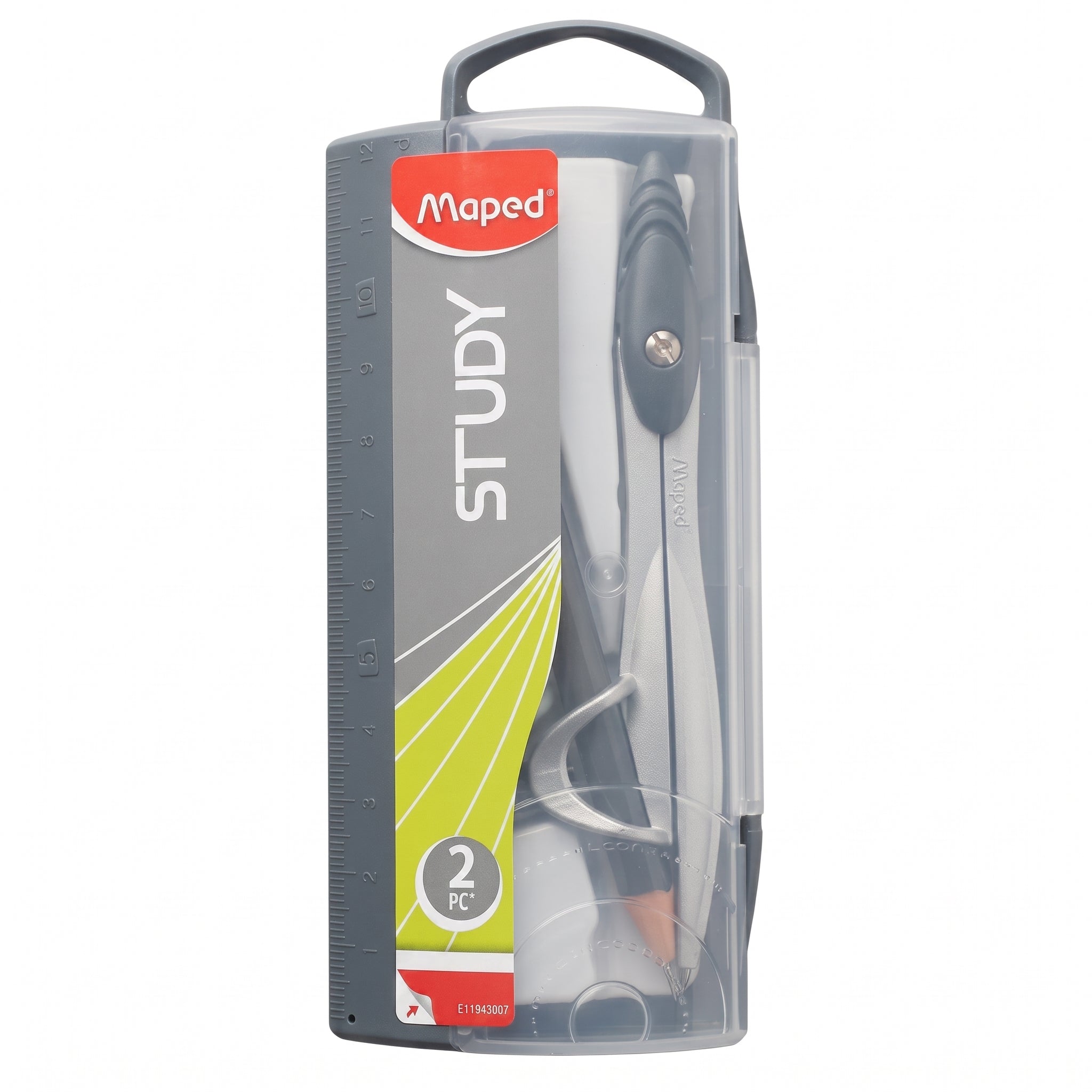 Compas Maped Study Métal - Coffret 2 Pièces avec Étui et Règle