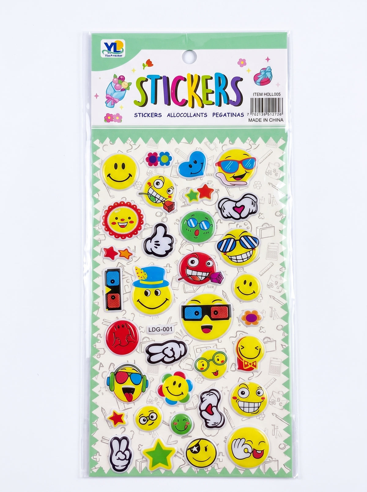 Stickers 3D décoratifs - Planche en relief modèles assortis