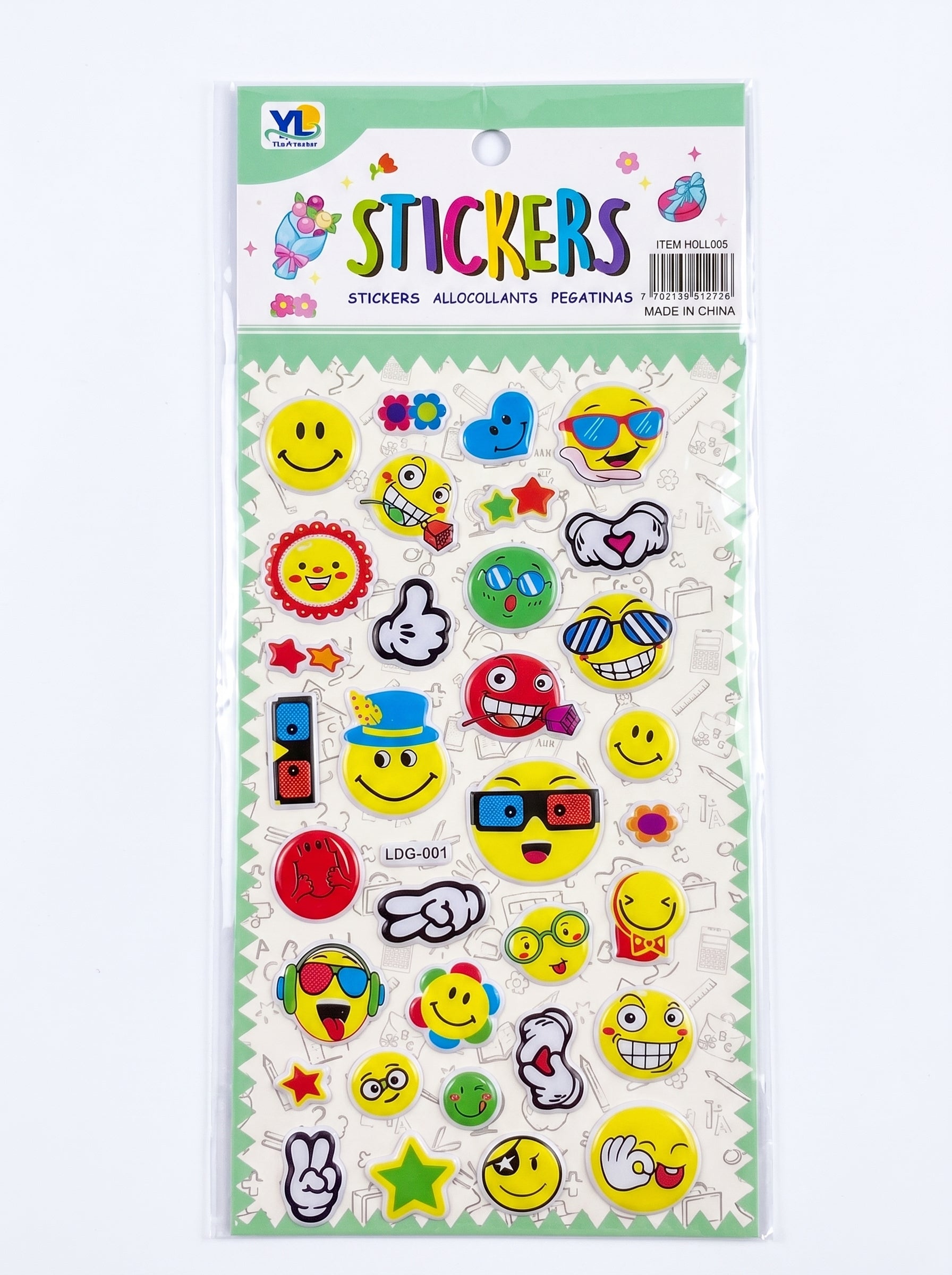 Stickers 3D décoratifs - Planche en relief modèles assortis