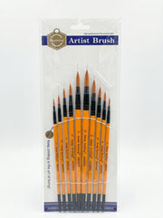 Set de 10 pinceaux ronds Keep Smiling pour peinture et beaux-arts