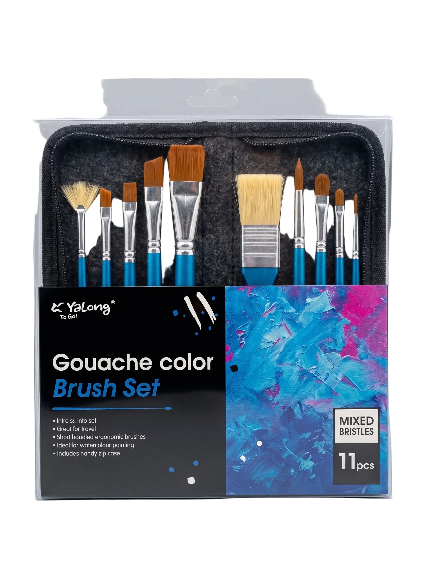 Pinceaux Gouache 11 Pièces | Assortiment Formes et Tailles Arts Plastiques