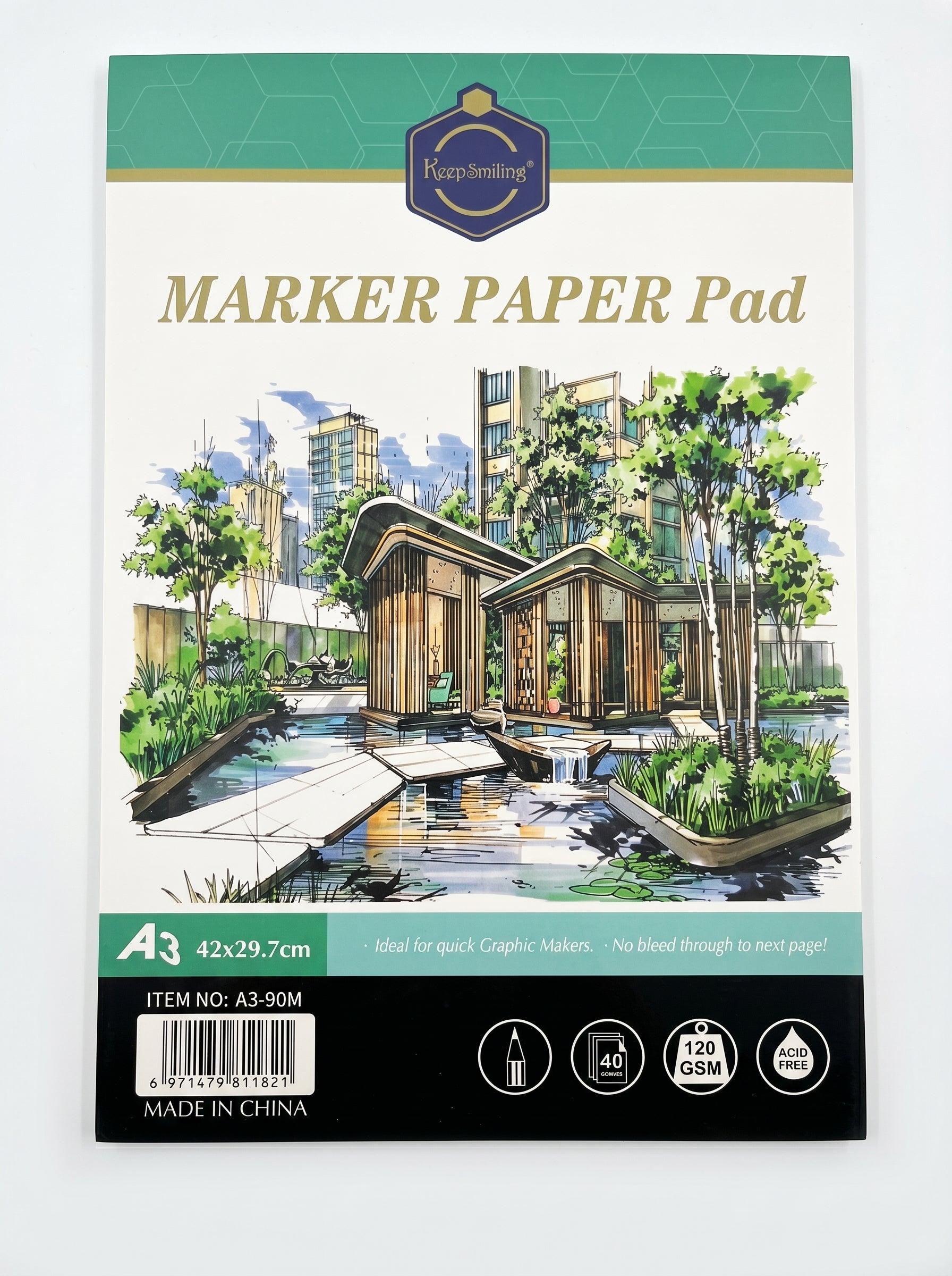 Bloc aquarelle A3 Keep Smiling 120g 40 feuilles - Papier peinture