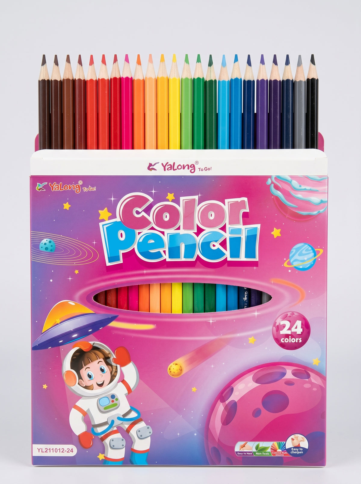 Crayons de Couleur 24 pcs - Matériel de Dessin pour Enfants et Artistes
