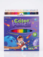 Crayons de Couleur 24 pcs - Matériel de Dessin pour Enfants et Artistes