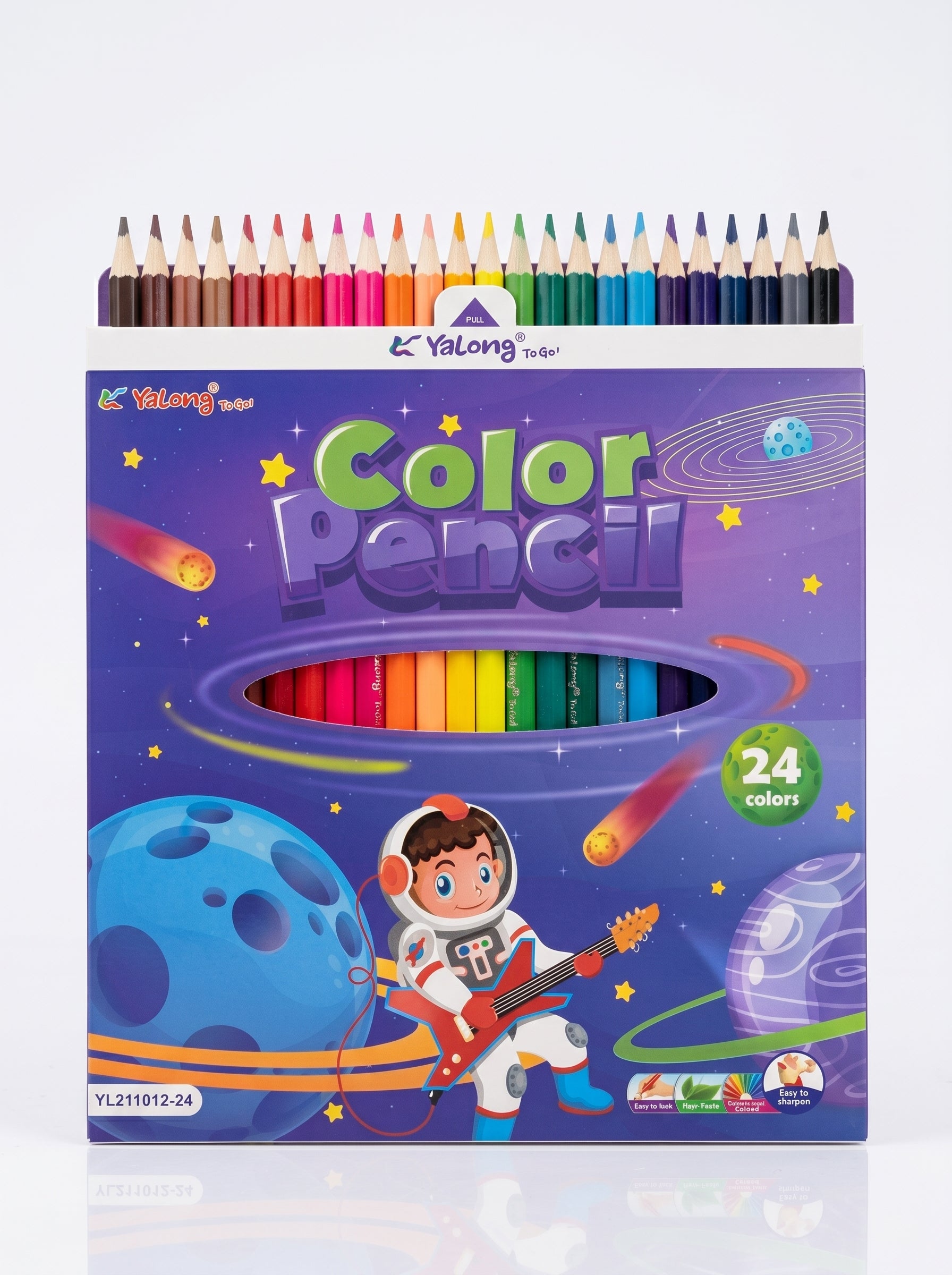 Crayons de Couleur 24 pcs - Matériel de Dessin pour Enfants et Artistes