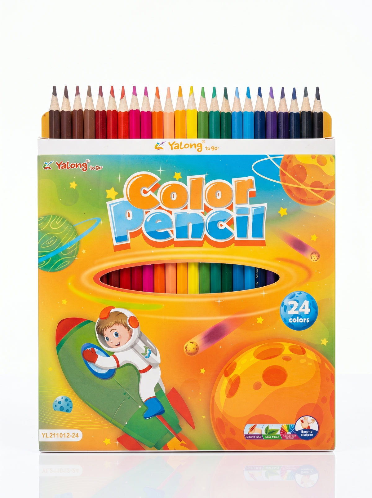 Crayons de Couleur 24 pcs - Matériel de Dessin pour Enfants et Artistes