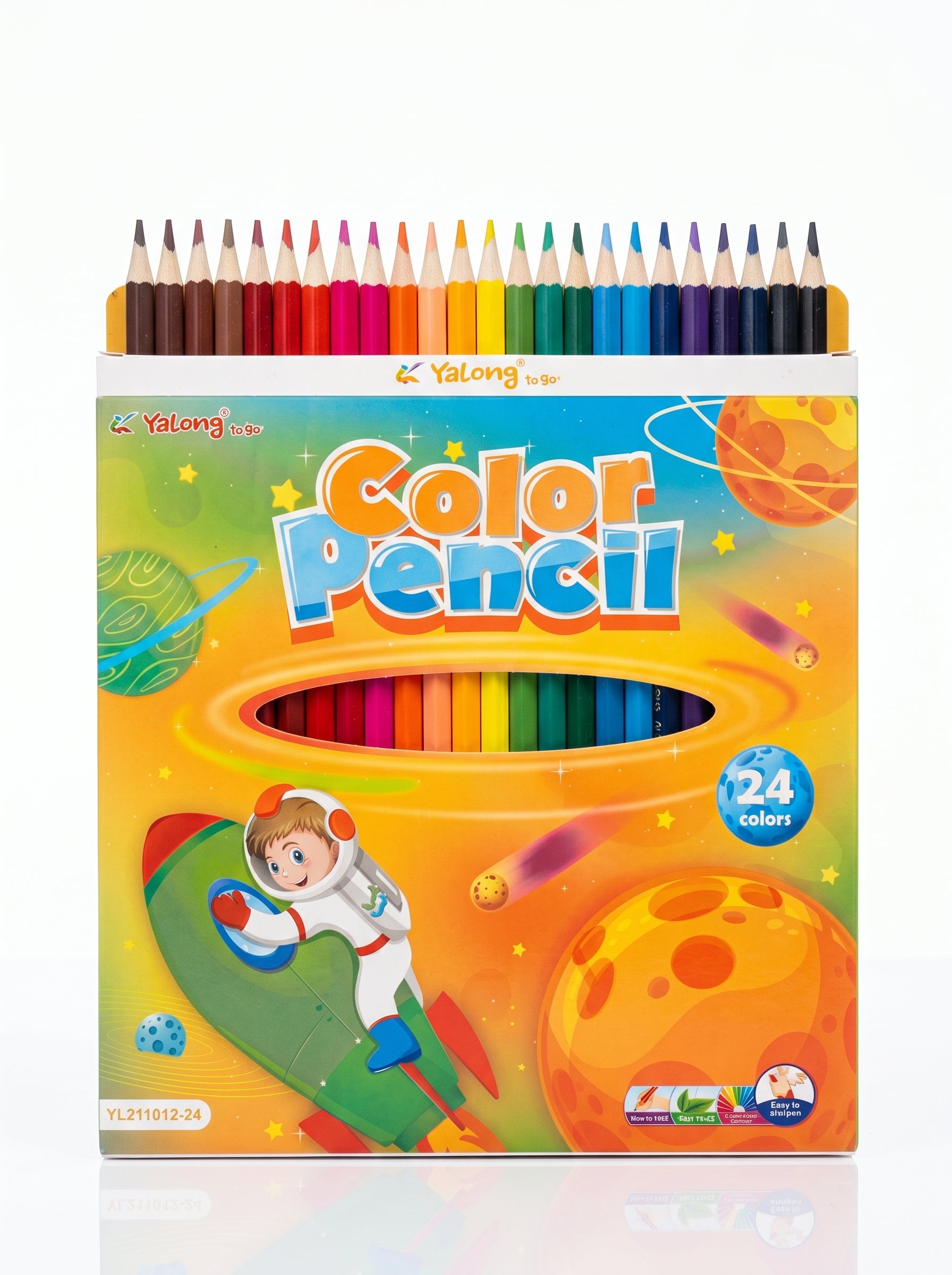 Crayons de Couleur 24 pcs - Matériel de Dessin pour Enfants et Artistes