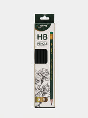 Crayon à papier HB noir Yalong : Boîte de 12 - Finition Noire Mate