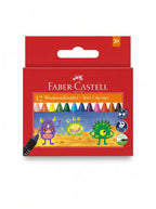 Crayons de cire Faber-Castell - Boîte de 12 Couleurs Vives