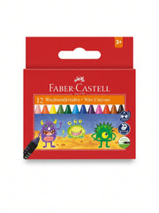 Crayons de cire Faber-Castell - Boîte de 12 Couleurs Vives