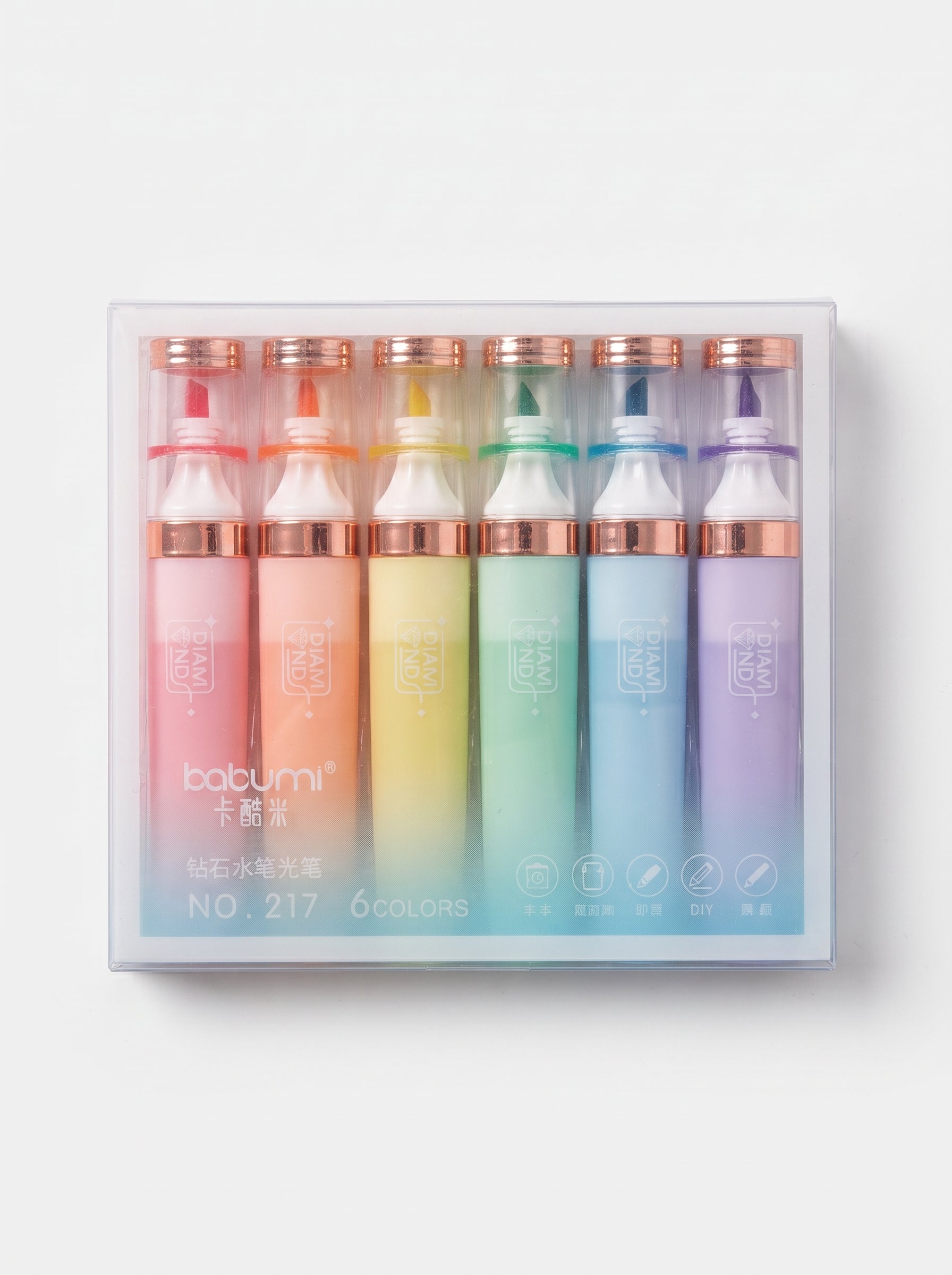 Surligneur Babumi lot de 6 – Feutres Fluorescents Couleurs Vives Image principale du produit