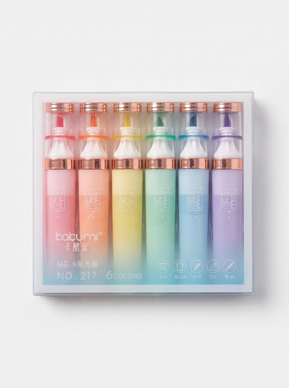 Surligneur Babumi lot de 6 – Feutres Fluorescents Couleurs Vives