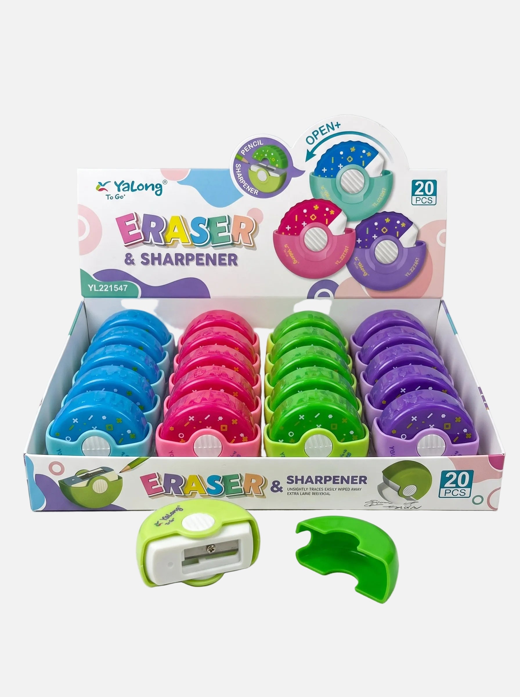 Duo Gomme et Taille-crayon Yalong : Précision pour vos crayons Image principale du produit