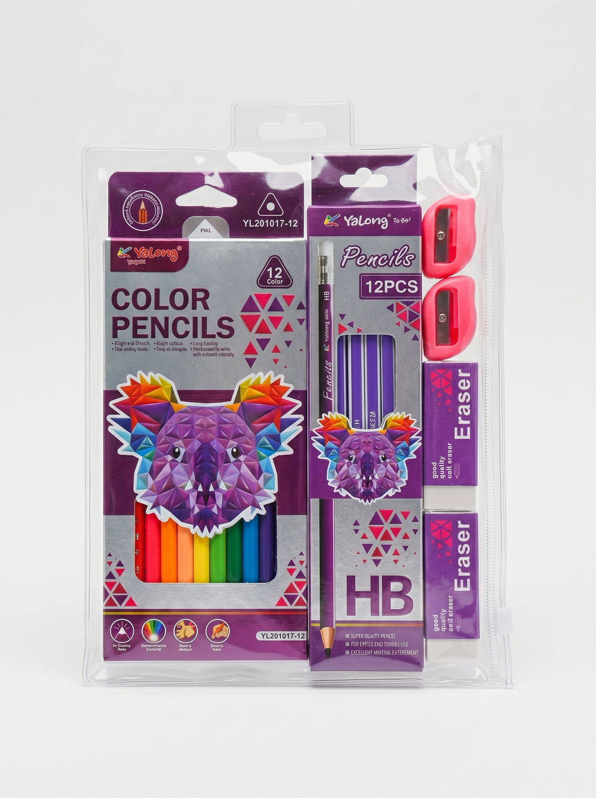 Pack Fournitures : Kit Rentrée Scolaire Crayons de Couleur et Crayon HB