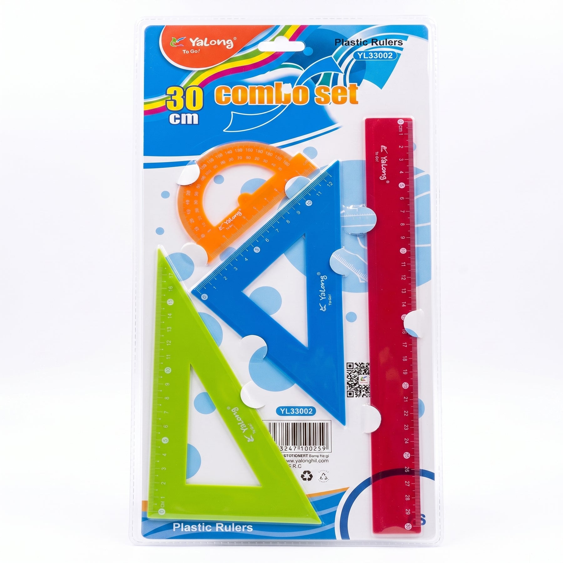 Pochette géométrie plastique Yalong - Set 4 Pièces