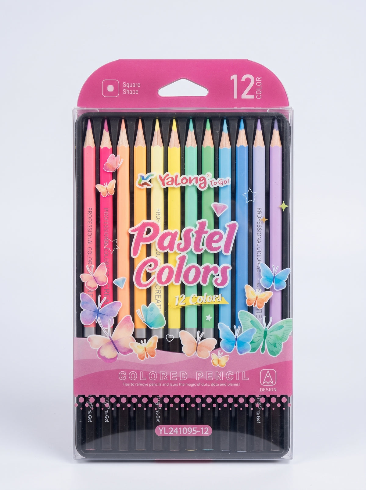 Boîte de crayons de couleur pastel 12 pièces - Yalong To Go  pour le Dessin