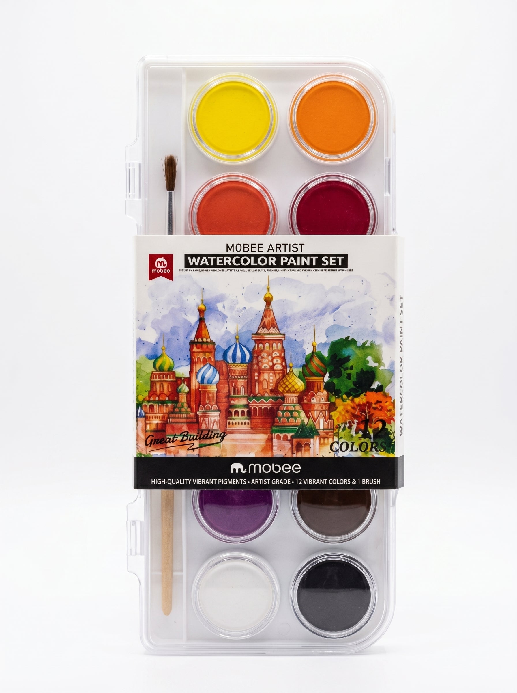 Aquarelle Mobee 12 couleurs - Coffret de peinture aquarelle complet