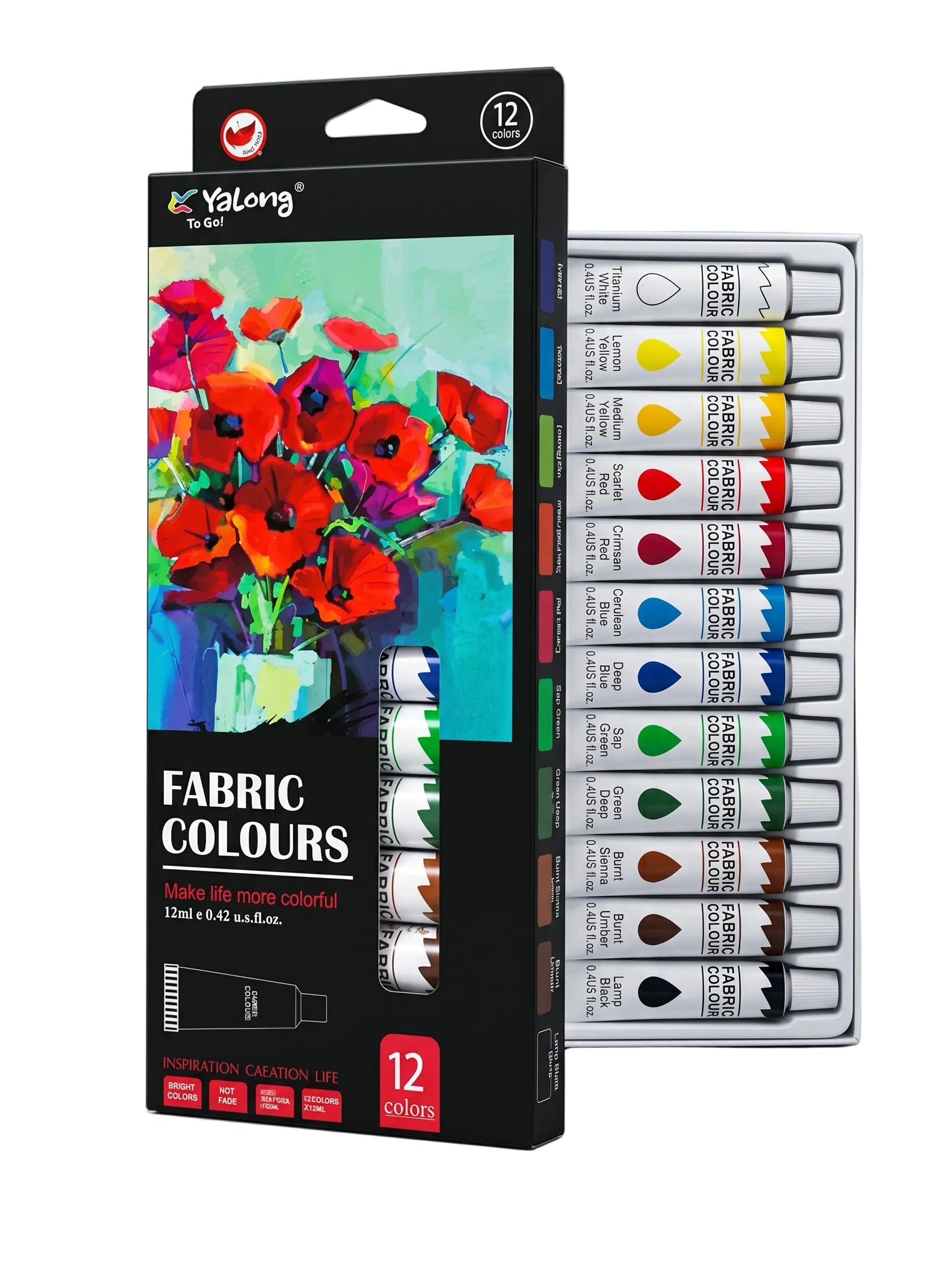 Peinture gouache 12 tubes Yalong To Go (12 ml) – Set complet Image principale du produit