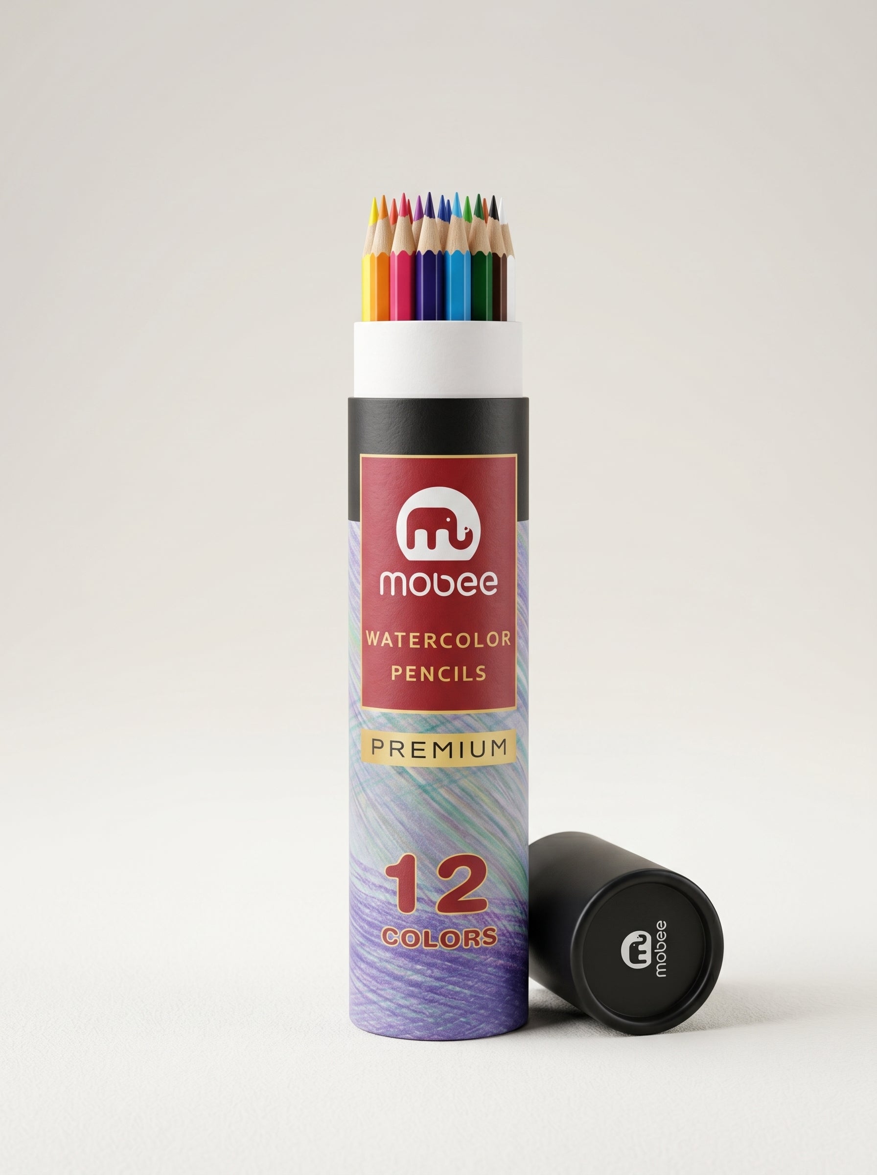 Crayons aquarellables Mobee 12 pièces - Qualité Professionnelle