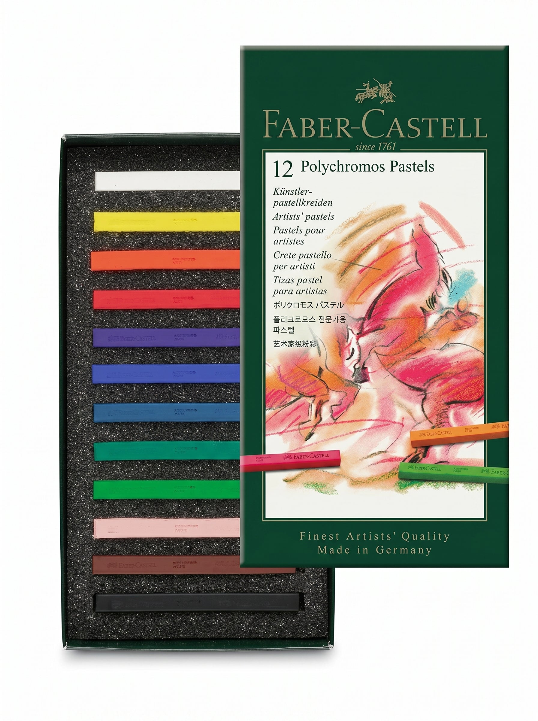 Crayons pastels Polychromos Faber-Castell 12 pièces - Coffret Artiste Professionnel