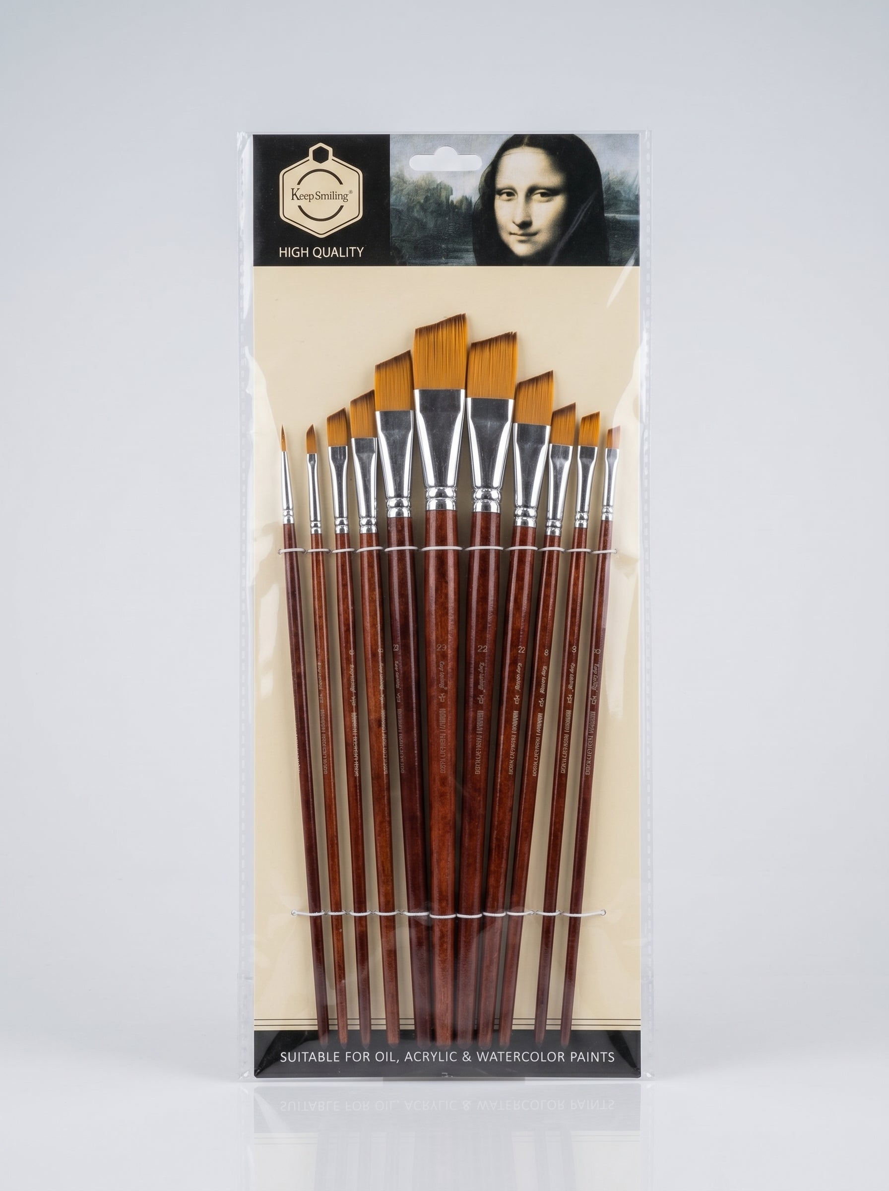 Pinceau biseauté peinture - Set de 12 pinceaux Image principale du produit