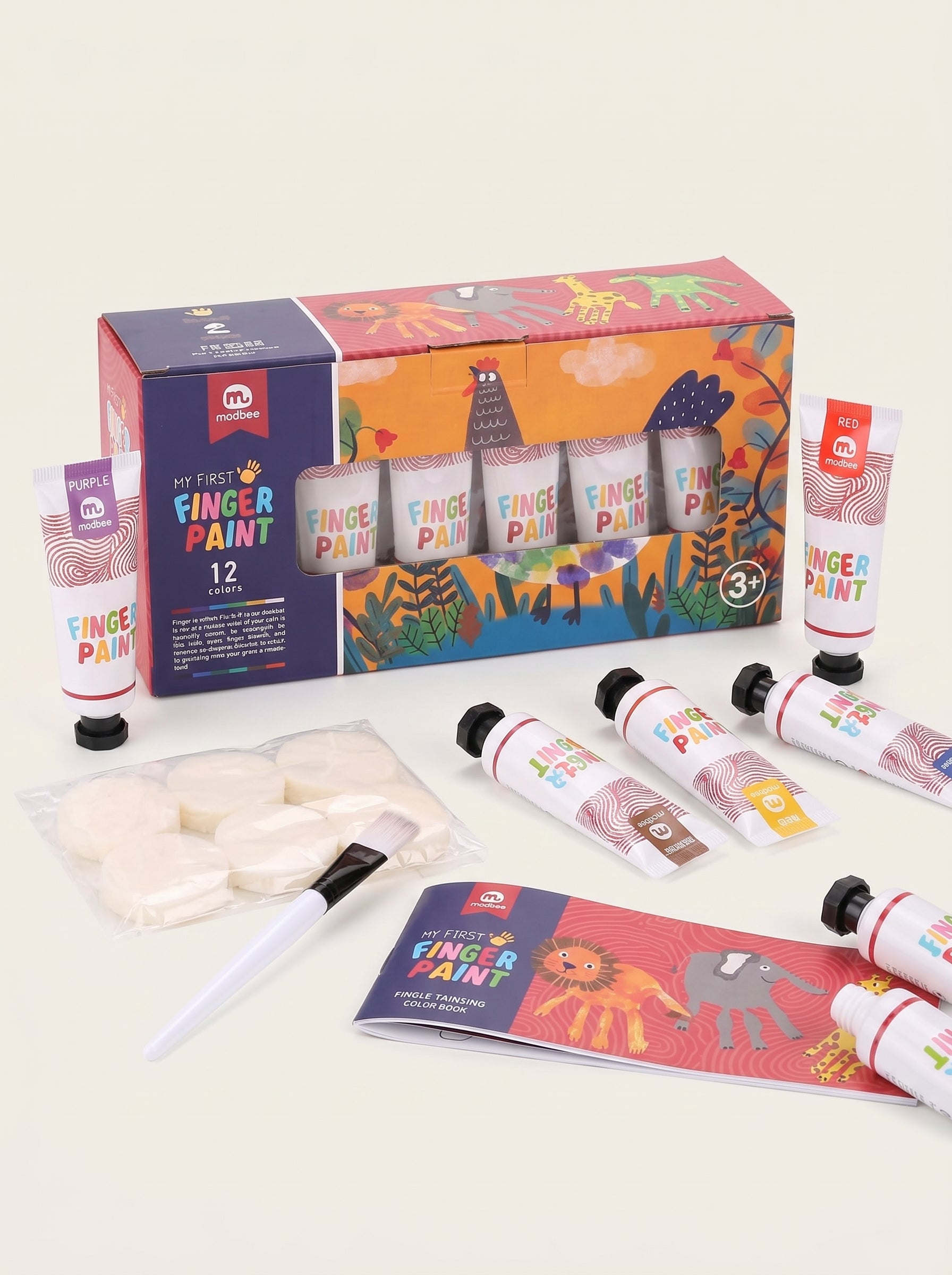 Peinture enfant Mobee 12 pièces + pinceau - Pour loisirs et activités artistiques