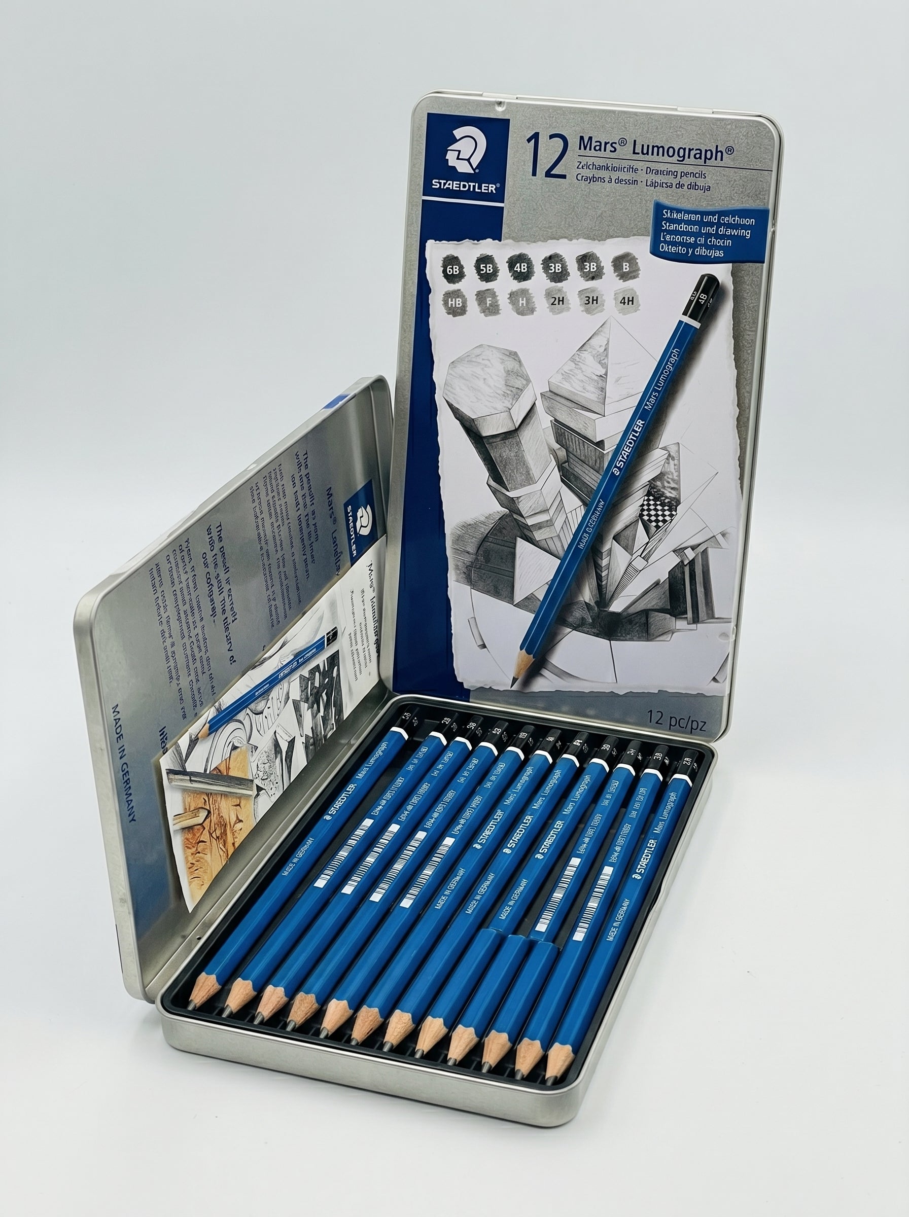 Set Crayons Graphite 12 pièces - Kit Professionnel pour Beaux-Arts