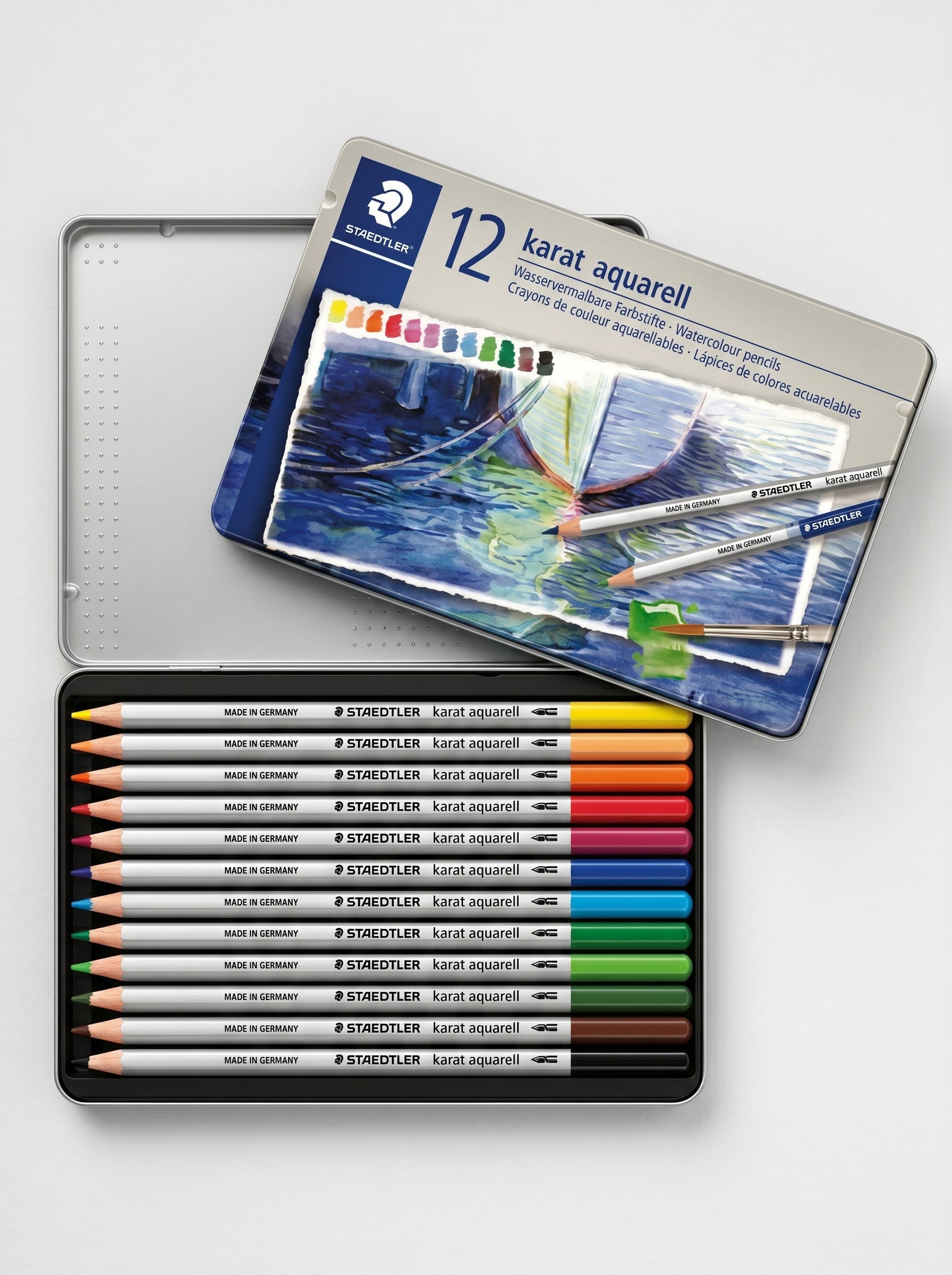 Crayons aquarellables Staedtler 12 pièces | Coffret pour aquarelle et croquis