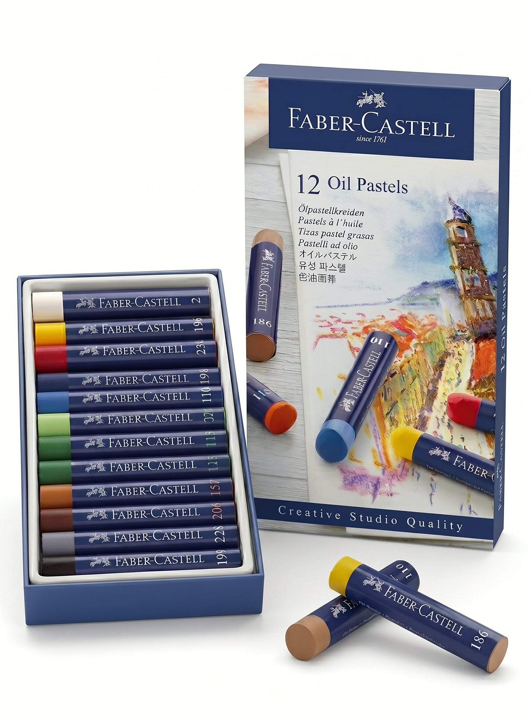 Coffret Pastels à l'huile Faber-Castell 12 pièces - Qualité professionnelle