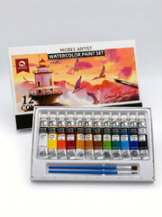 Aquarelle Mobee 12 tubes + pinceaux - Coffret de peinture complet