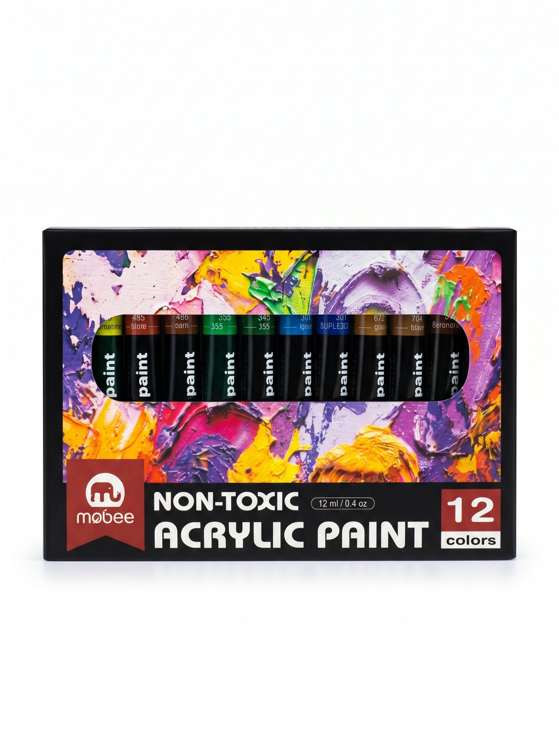 Peinture Acrylique 12 Tubes 12 ml – Coffret de 12 Couleurs pour Artistes et Étudiants
