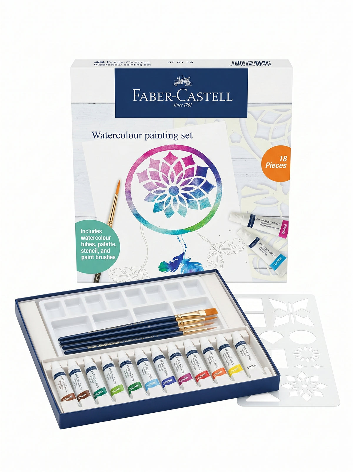 Coffret aquarelle Faber-Castell 12 tubes + accessoires - Kit d'artiste complet