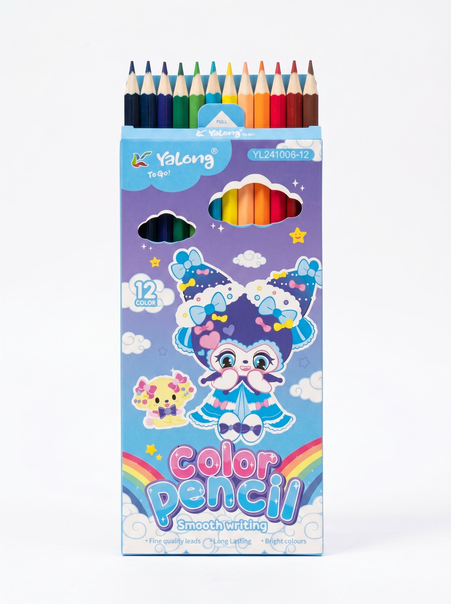 Crayons de couleur 12pcs Yalong - Couleurs Éclatantes Yalong To Go