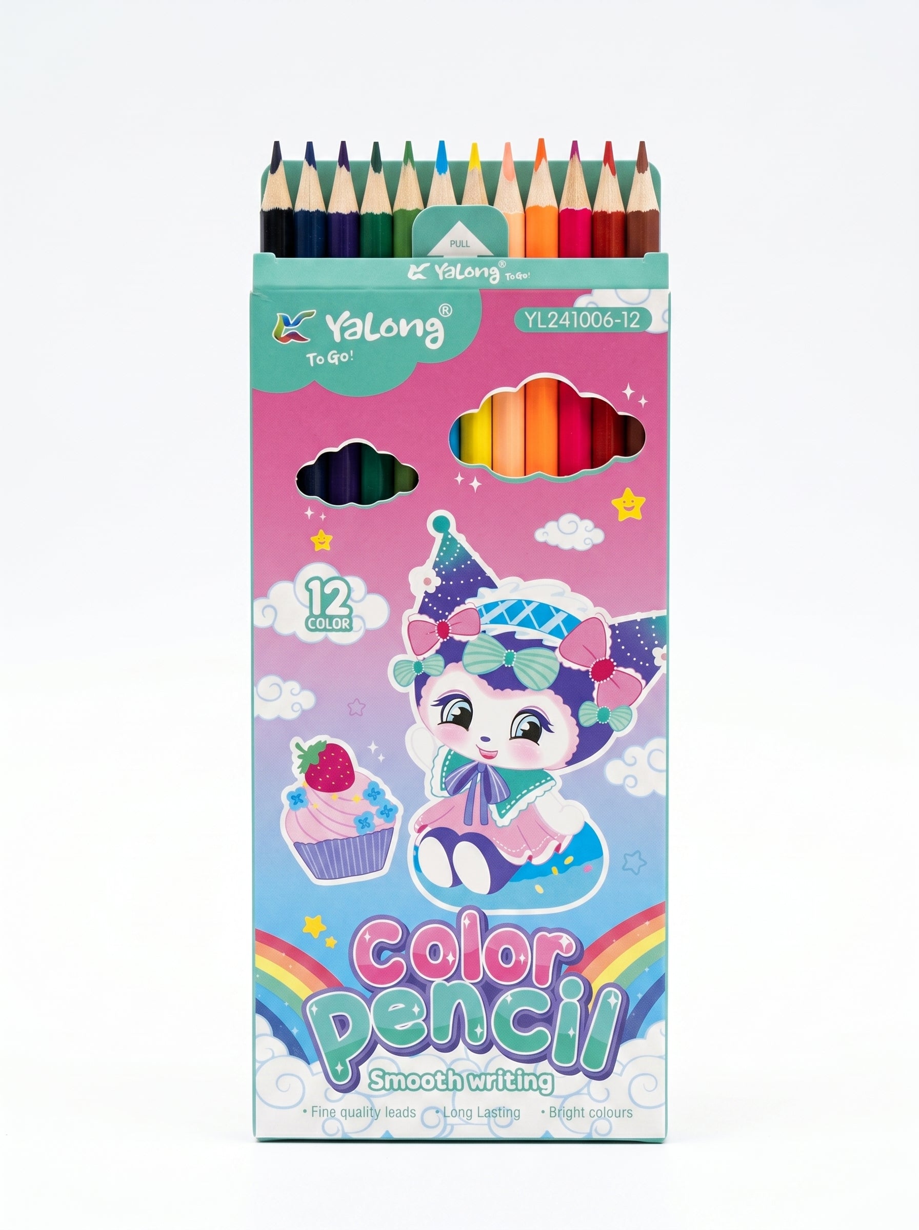 Crayons de couleur 12pcs Yalong - Couleurs Éclatantes Yalong To Go