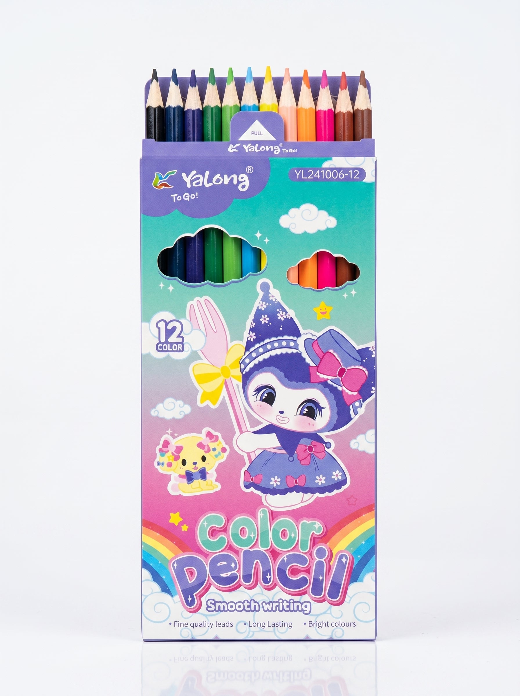Crayons de couleur 12pcs Yalong - Couleurs Éclatantes Yalong To Go
