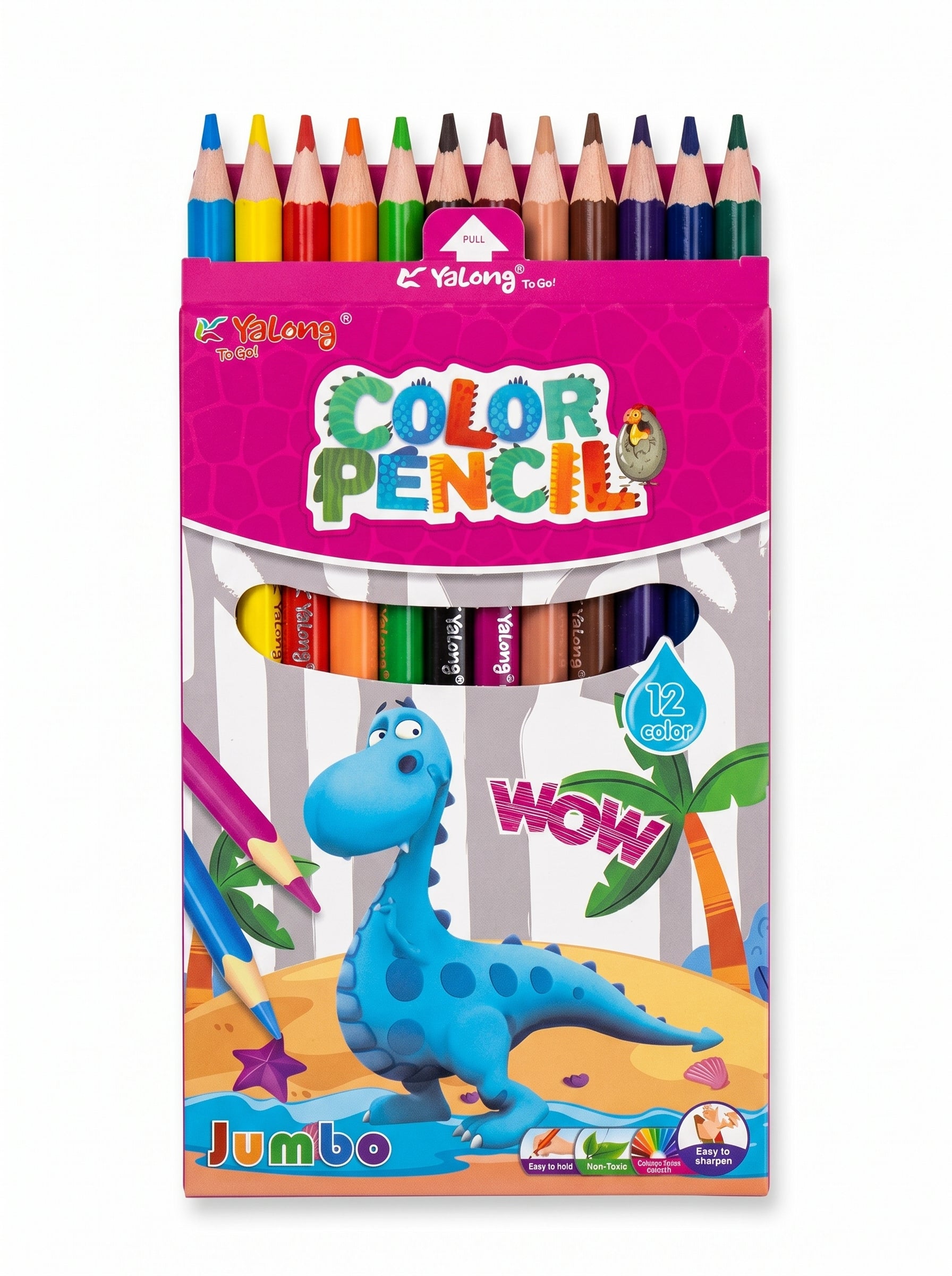Boîte de Crayons de couleur Jumbo Yalong 12 Pièces - Yalong To Go