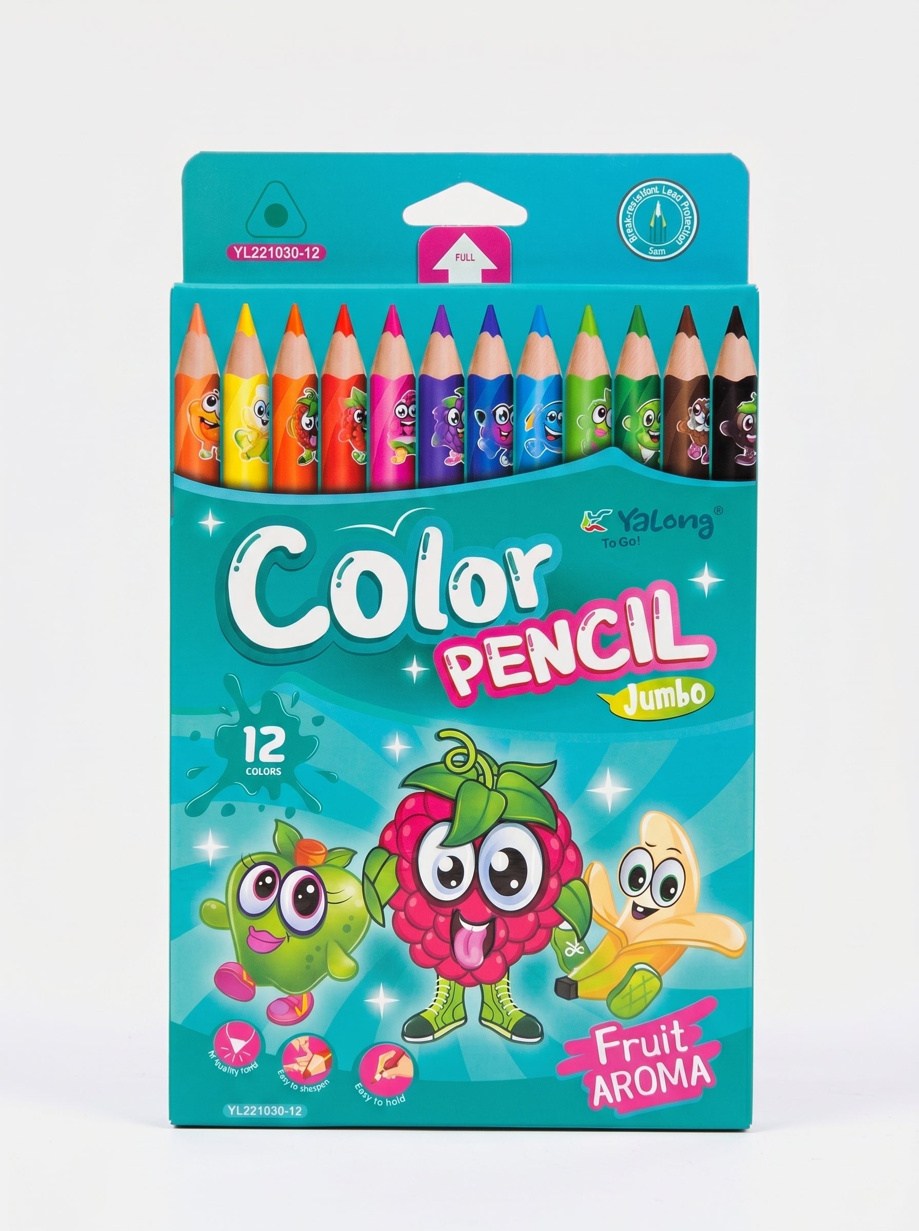 Boîte de 12 Crayons de couleur Jumbo Yalong