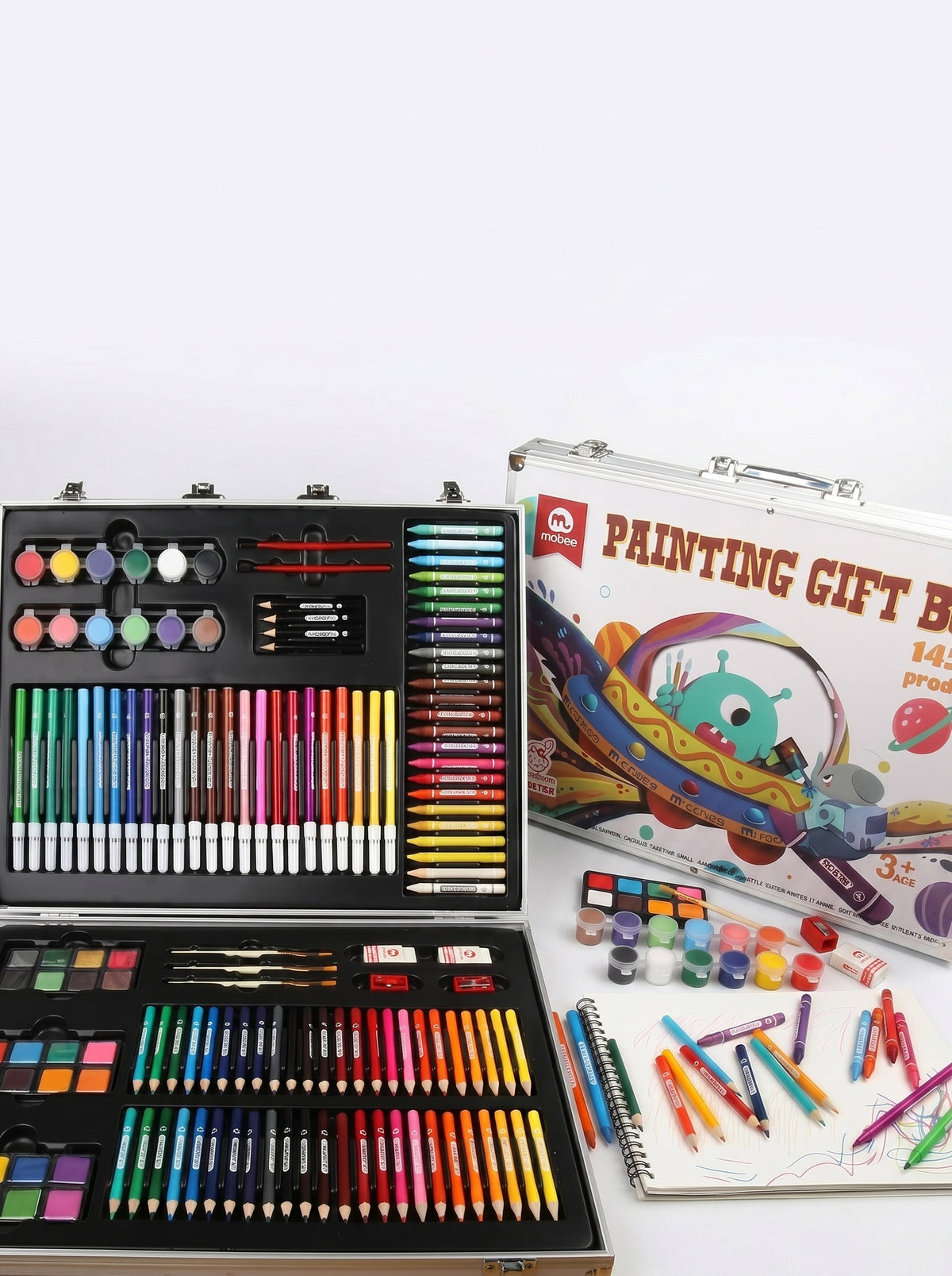 Coffret peinture dessin Mobee 145 pièces - Valise d'artiste complète