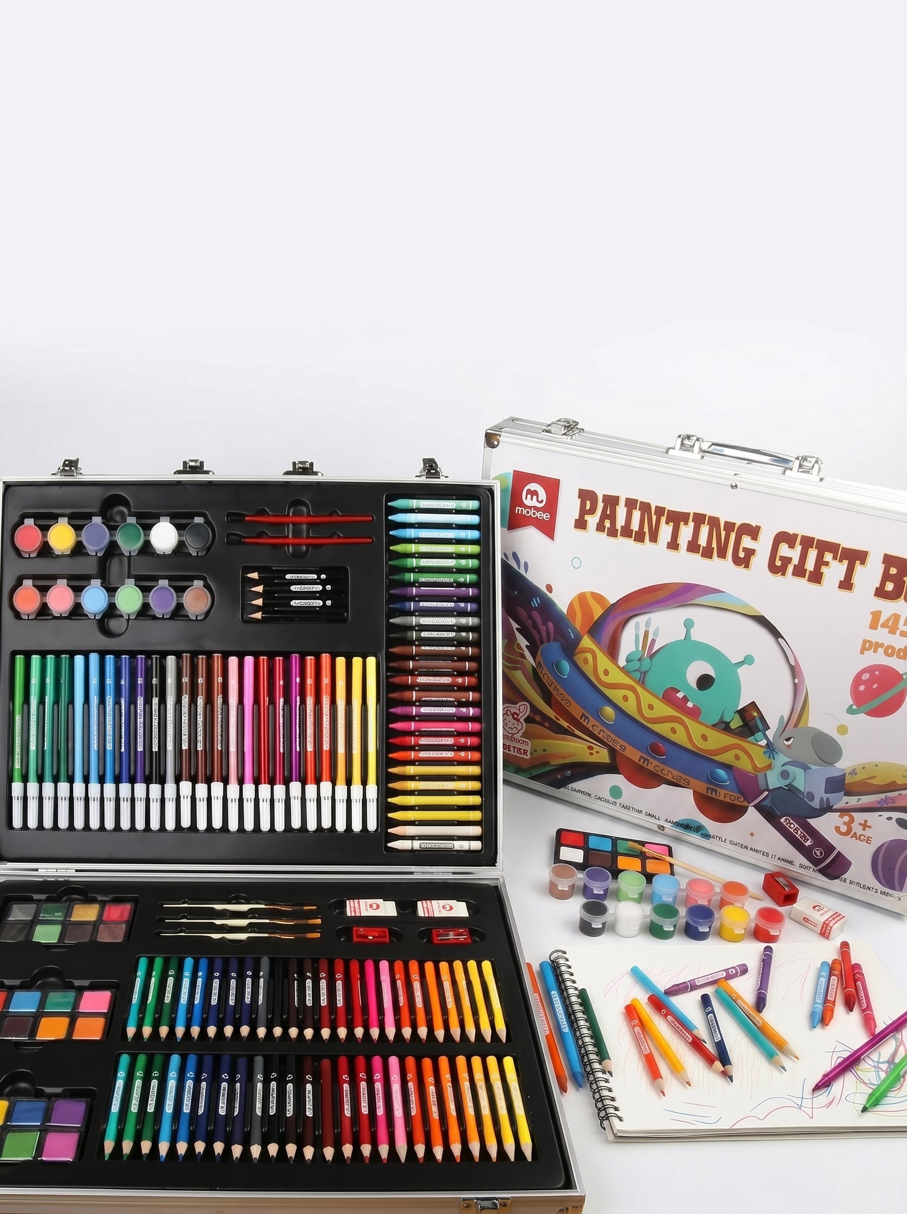 Coffret peinture dessin Mobee 145 pièces - Valise d'artiste complète