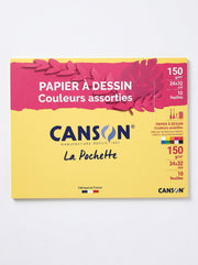 Papier Canson Couleurs Assorties 24x32 - 150g - Pochette 10 Feuilles