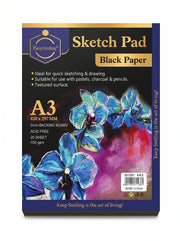 Sketch pad papier noir A3 Keep Smiling 150g - 20 feuilles