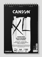 Bloc papier dessin noir Canson XL A4 150g - 40 feuilles