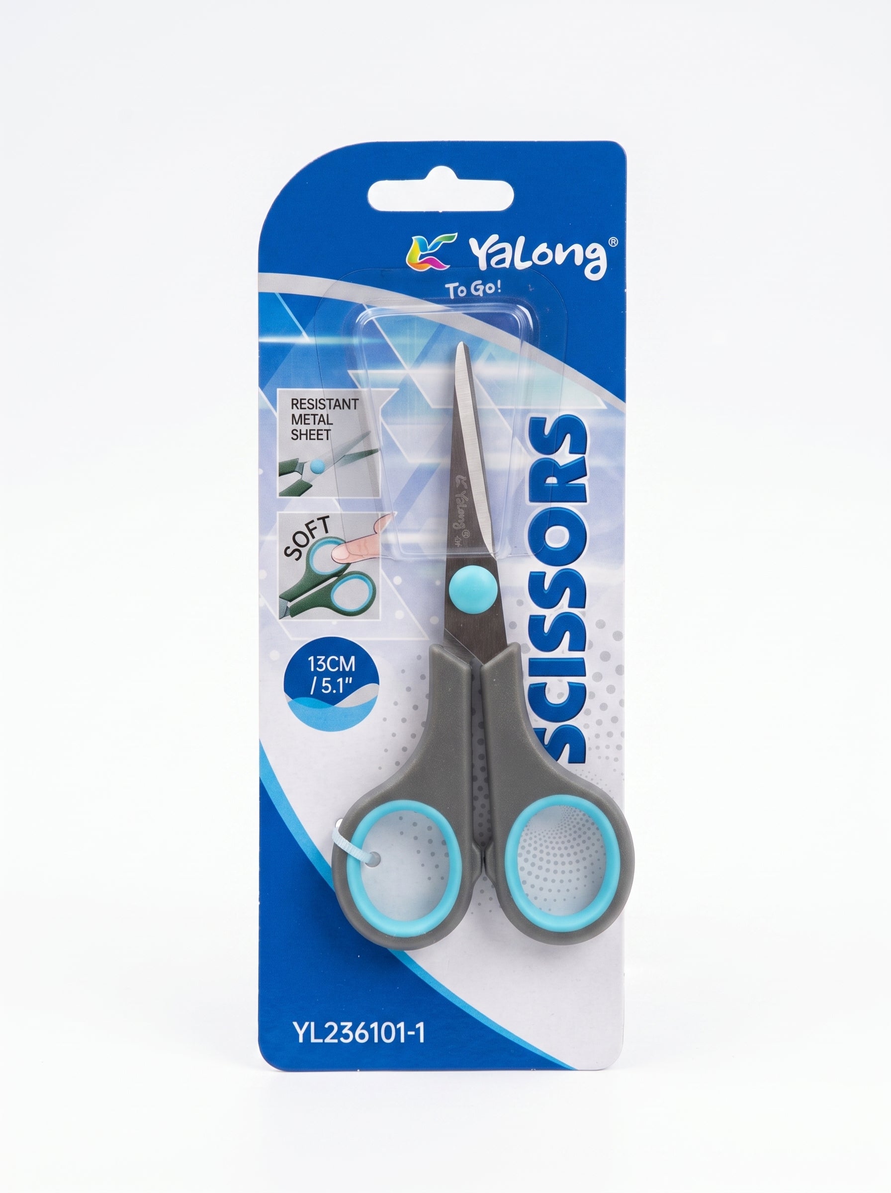 Ciseaux de bureau 13cm Yalong (Bleu)