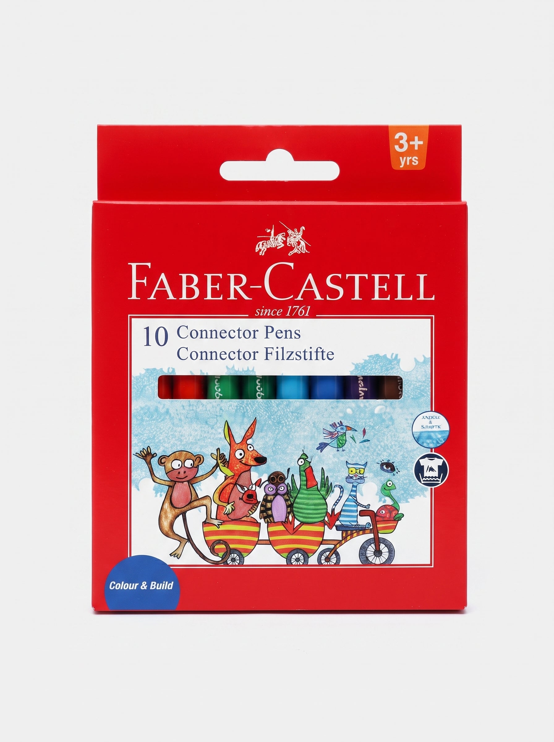 Feutres de coloriage 10 pièces Faber-Castell Lavables - Couleurs Assorties