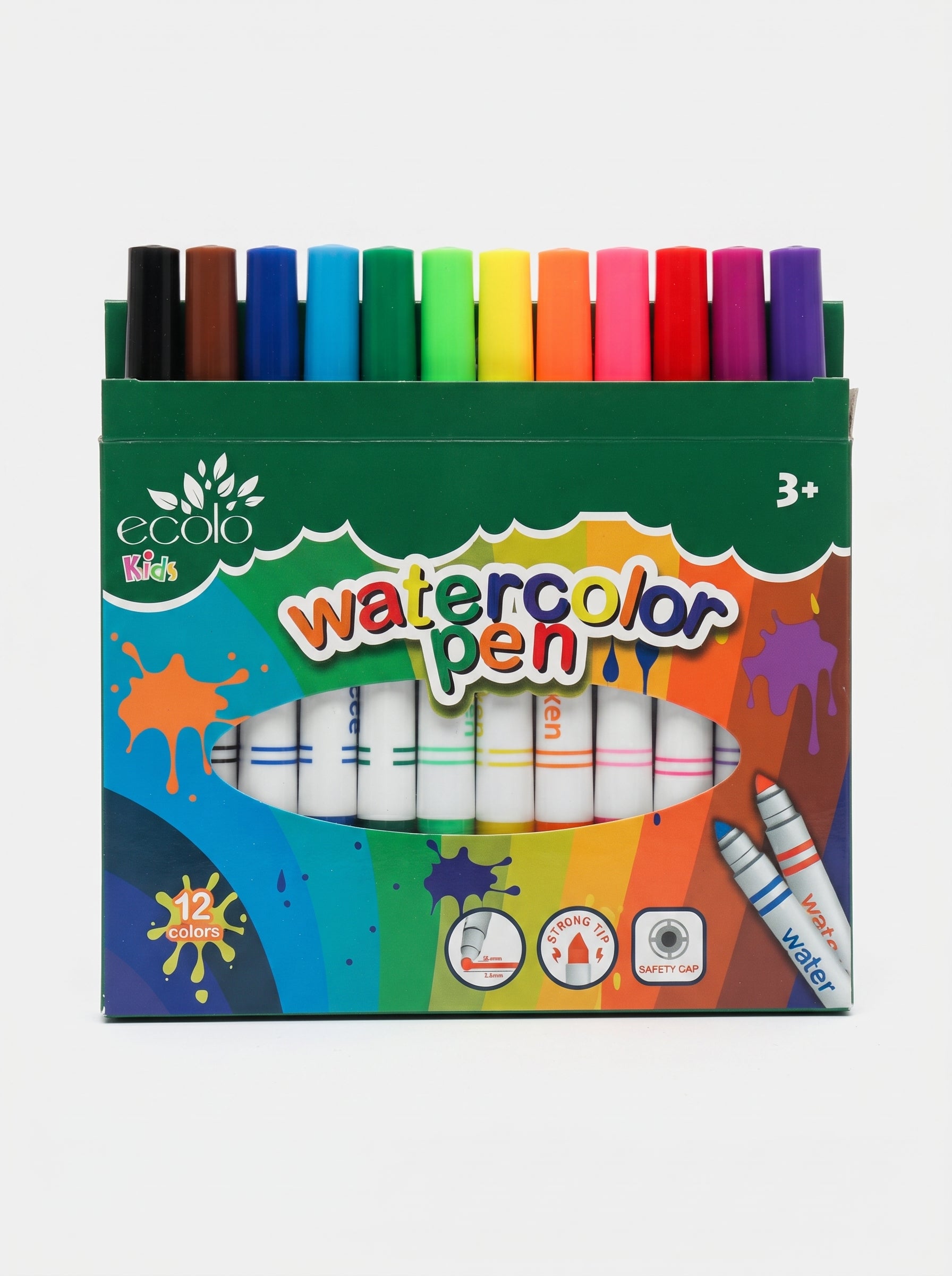 Feutres Jumbo 12 pièces Écolo Kids - Pointe 4mm