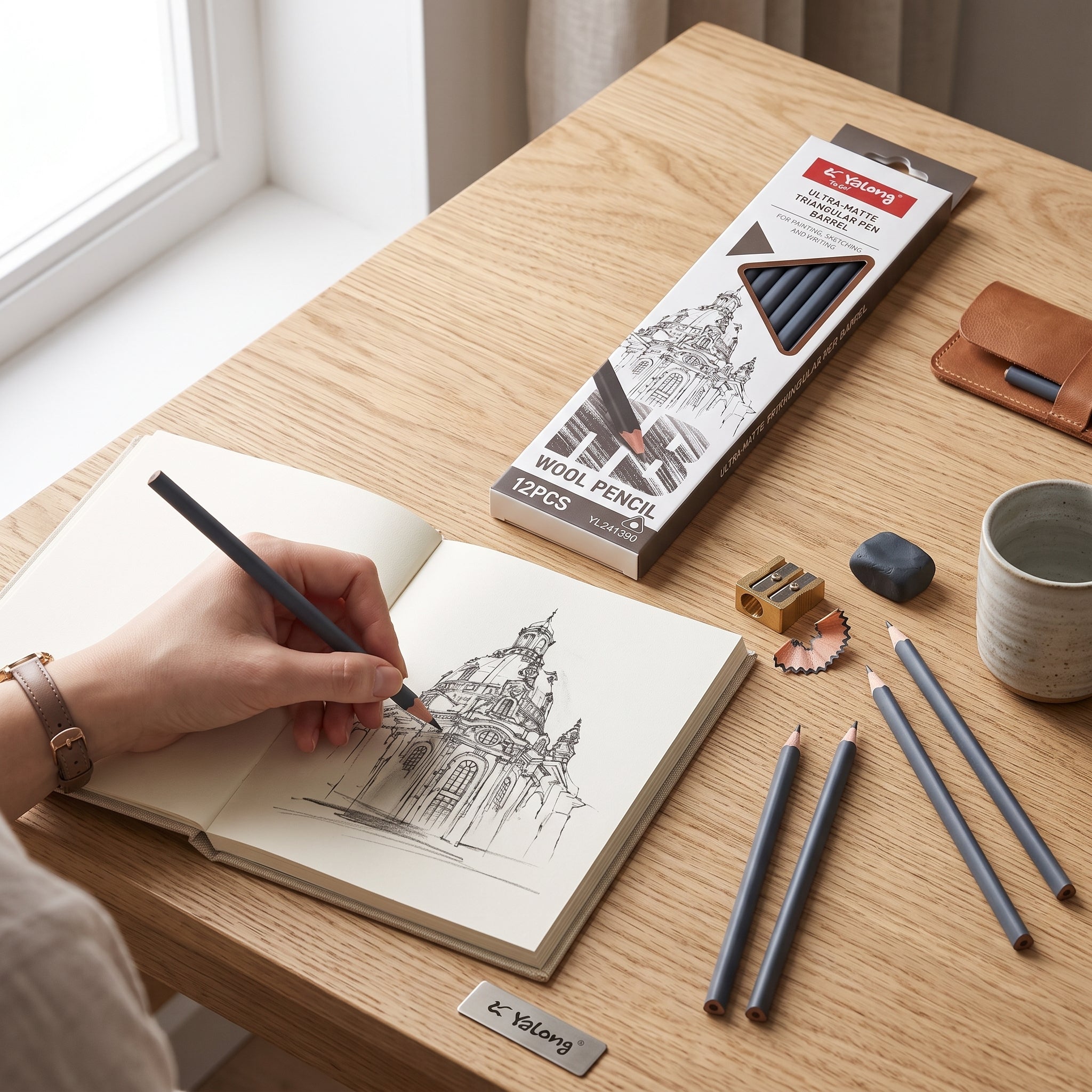Crayon à papier noir HB Yalong - Paquet de 12 pour Rentrée Scolaire